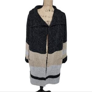 Malvin Hamburg Germany Color Block Duster Length Cardigan Sweater Size 36 US Med